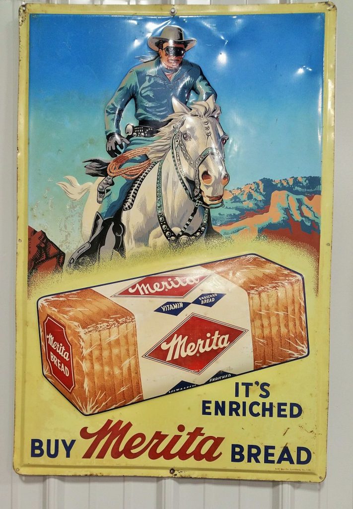 2 BAGS OF MERITTA BREAD 5 CENTS A LOAF LONE/RANGER ADVERTISING PROMO MARBLES 